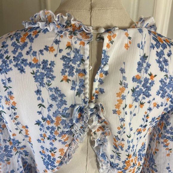 Amazon Eytino Women Bohemian Floral Printed Deep V Neck Long Sleeve Mini Dress M - Picture 10 of 11